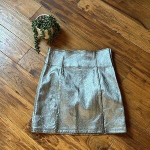 Free People Silver metallic skirt size 10